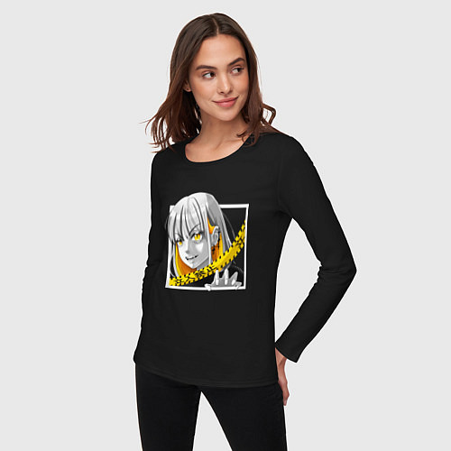 Женский лонгслив Арт аниме / Черный – фото 3