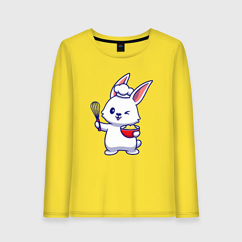 Женский лонгслив Зайка поварёнок / Желтый – фото 1