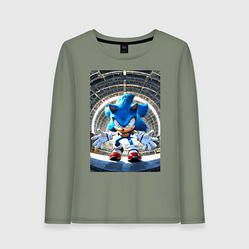 Женский лонгслив Соник на сексетной базе / Авокадо – фото 1