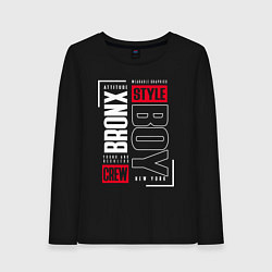 Лонгслив хлопковый женский Bronx style, цвет: черный