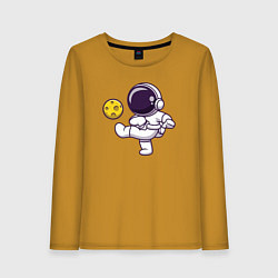 Лонгслив хлопковый женский Moon football, цвет: горчичный