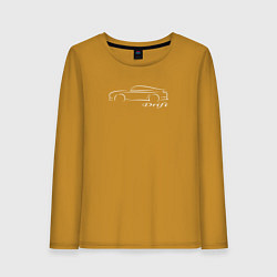 Лонгслив хлопковый женский Drift 2025, цвет: горчичный