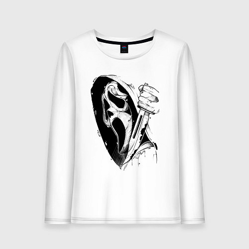 Женский лонгслив Крик - Гоуст фейс / Белый – фото 1