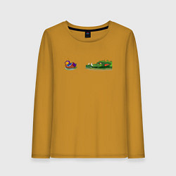 Лонгслив хлопковый женский Duck and Dragon, цвет: горчичный