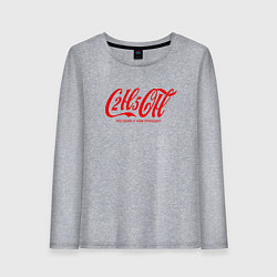 Лонгслив хлопковый женский C2H5OH праздник к нам приходит, цвет: меланж