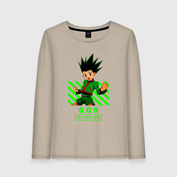 Лонгслив хлопковый женский Хантер хантер Гон, цвет: миндальный