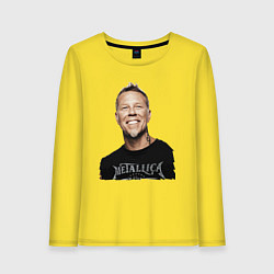 Лонгслив хлопковый женский James Alan Hetfield - Metallica leader, цвет: желтый