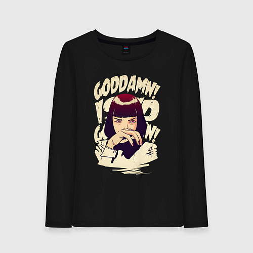 Женский лонгслив Криминальное чтиво - Мия Уоллес / Черный – фото 1