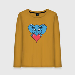 Женский лонгслив Слон и сердце