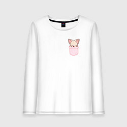 Лонгслив хлопковый женский FoxINy in pocket, цвет: белый