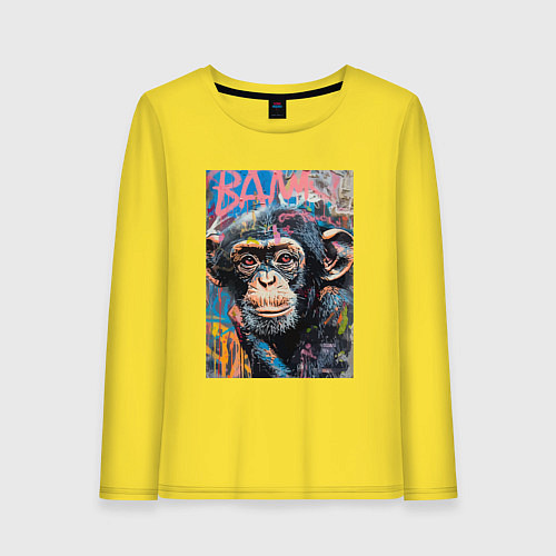 Женский лонгслив Graffiti monkey / Желтый – фото 1