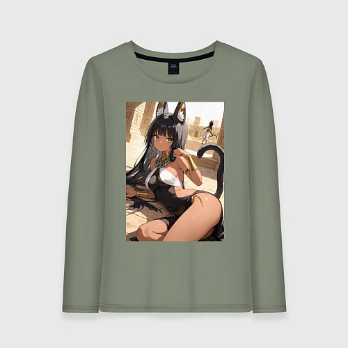 Женский лонгслив Сфинкс в древнем Египте / Авокадо – фото 1