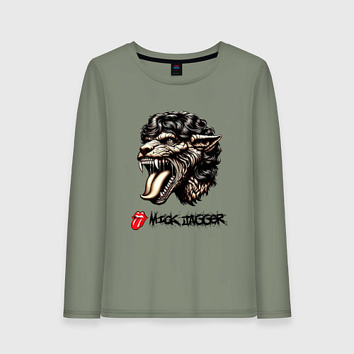 Женский лонгслив Mick Jagger - stylization / Авокадо – фото 1