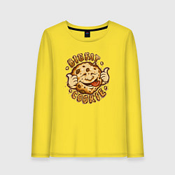 Лонгслив хлопковый женский Жирное печенько, цвет: желтый