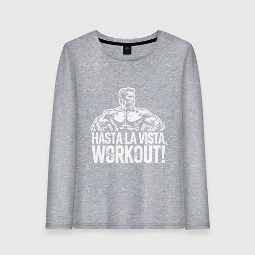 Женский лонгслив Arnold - hasta la vista workout / Меланж – фото 1