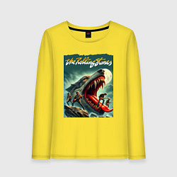 Лонгслив хлопковый женский Rolling Stones - wolfs mouth, цвет: желтый