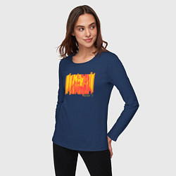 Лонгслив хлопковый женский Mickey 17, цвет: тёмно-синий — фото 2