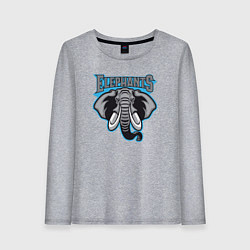 Лонгслив хлопковый женский Команда слонов, цвет: меланж
