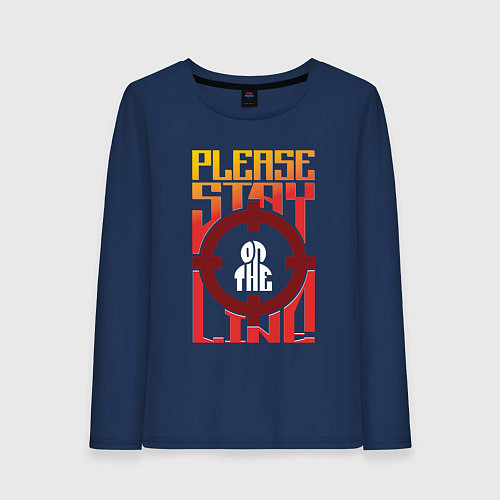 Женский лонгслив Оставайтесь на линии / Тёмно-синий – фото 1