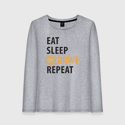 Лонгслив хлопковый женский Есть спать ехать, цвет: меланж