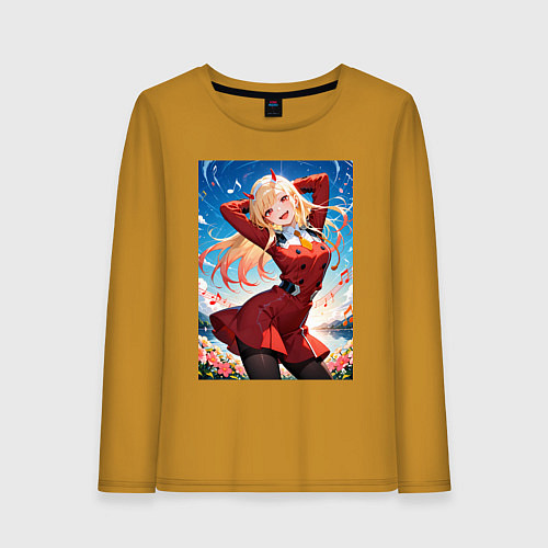 Женский лонгслив Марин Китагава косплей 002 Darling in the Franxx / Горчичный – фото 1