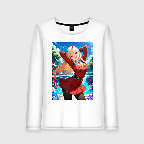 Женский лонгслив Марин Китагава косплей 002 Darling in the Franxx / Белый – фото 1
