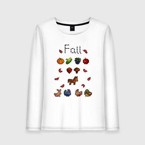 Женский лонгслив Stardew Valley fall / Белый – фото 1