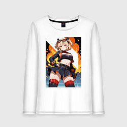 Лонгслив хлопковый женский Burnice White Zenless Zone Zero, цвет: белый