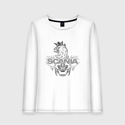 Лонгслив хлопковый женский Scania super, цвет: белый