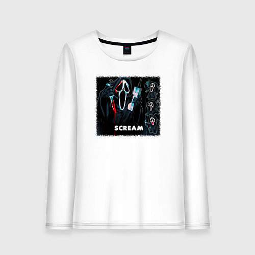 Женский лонгслив Крик с телефоном / Белый – фото 1