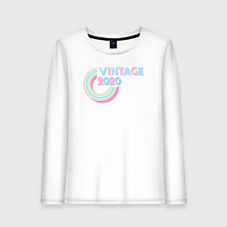 Лонгслив хлопковый женский Винтаж 2020, цвет: белый