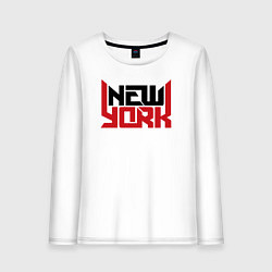 Лонгслив хлопковый женский America New York, цвет: белый