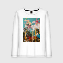 Женский лонгслив Абстрактная графическая картина с пальмами