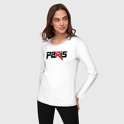 Лонгслив хлопковый женский Paris, цвет: белый — фото 2
