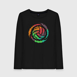 Лонгслив хлопковый женский Color volleyball, цвет: черный