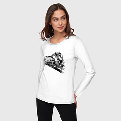 Лонгслив хлопковый женский Volvo викинг, цвет: белый — фото 2