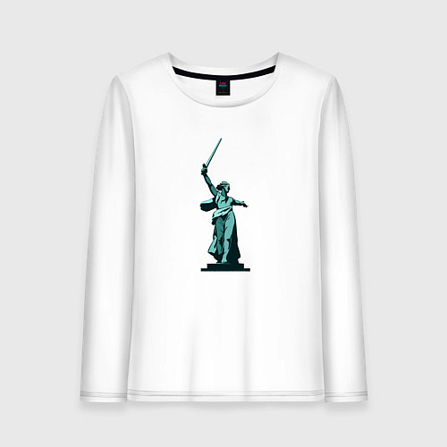 Женский лонгслив Родина мать победа / Белый – фото 1