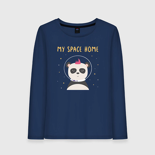 Женский лонгслив Мой космический дом / Тёмно-синий – фото 1