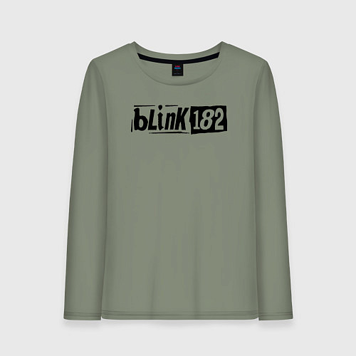Женский лонгслив Blink 182 трафарет черный / Авокадо – фото 1