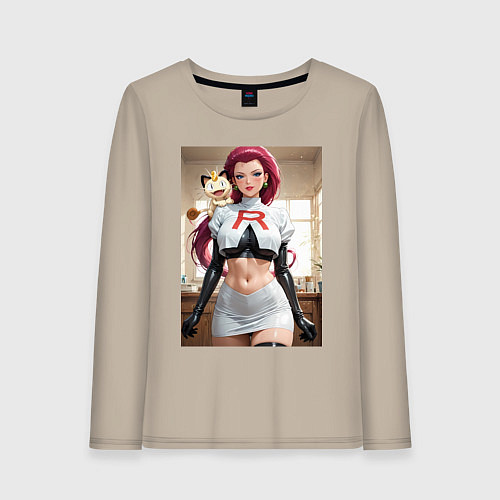 Женский лонгслив Джесси и Мяут / Миндальный – фото 1