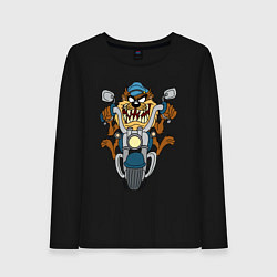 Лонгслив хлопковый женский Biker Taz, цвет: черный