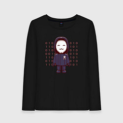 Лонгслив хлопковый женский Anonymous gamer, цвет: черный