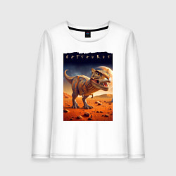 Лонгслив хлопковый женский Catsaurus - meme, цвет: белый