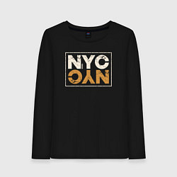 Лонгслив хлопковый женский NYC original, цвет: черный