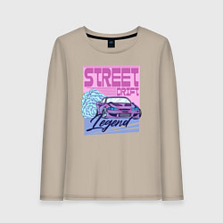 Лонгслив хлопковый женский Street drift, цвет: миндальный