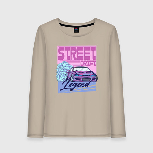 Женский лонгслив Street drift / Миндальный – фото 1