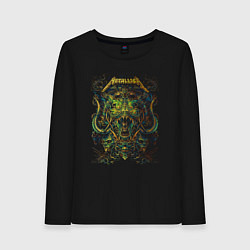 Лонгслив хлопковый женский Metallica Ornament I, цвет: черный