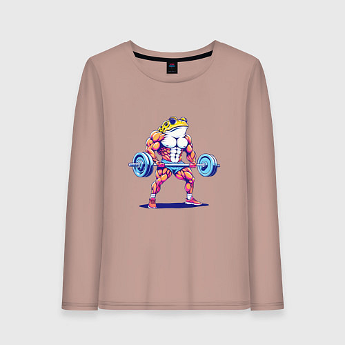 Женский лонгслив Жаба-качок / Пыльно-розовый – фото 1
