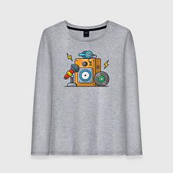 Лонгслив хлопковый женский Рождение музыки, цвет: меланж