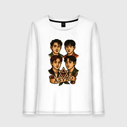 Лонгслив хлопковый женский Astro в стиле тату, цвет: белый
